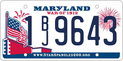 MD license plate 1BJ9643
