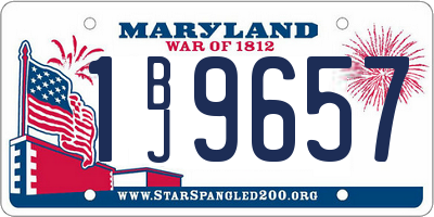 MD license plate 1BJ9657