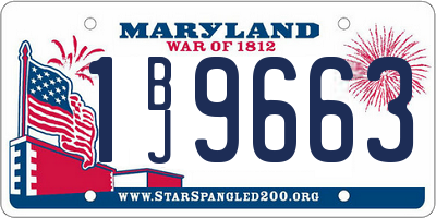 MD license plate 1BJ9663