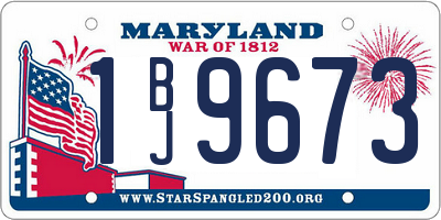 MD license plate 1BJ9673