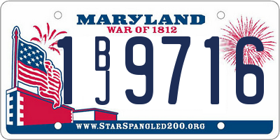 MD license plate 1BJ9716