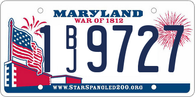 MD license plate 1BJ9727