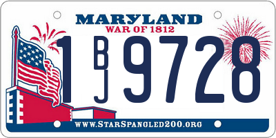 MD license plate 1BJ9728