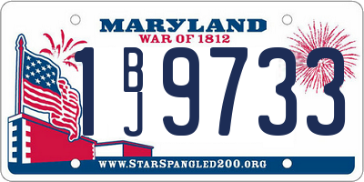 MD license plate 1BJ9733