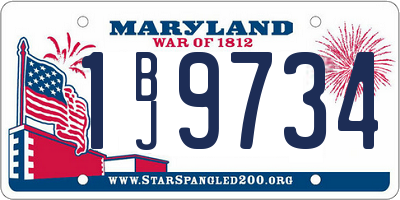 MD license plate 1BJ9734