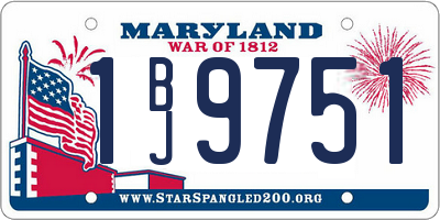 MD license plate 1BJ9751
