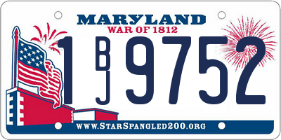 MD license plate 1BJ9752
