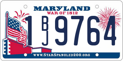 MD license plate 1BJ9764