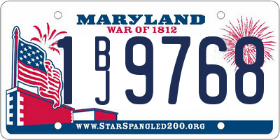 MD license plate 1BJ9768