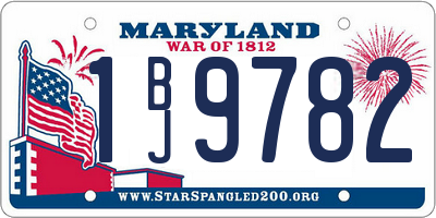 MD license plate 1BJ9782