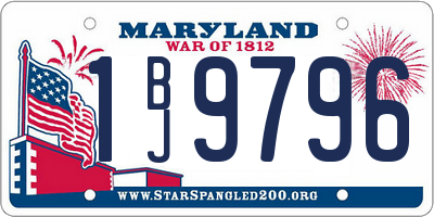 MD license plate 1BJ9796