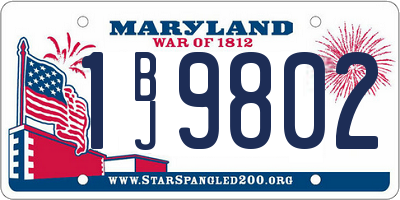 MD license plate 1BJ9802