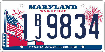 MD license plate 1BJ9834