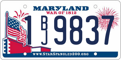 MD license plate 1BJ9837