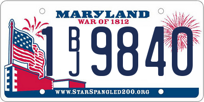MD license plate 1BJ9840