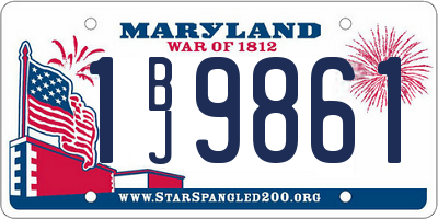 MD license plate 1BJ9861