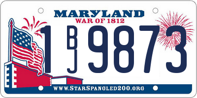 MD license plate 1BJ9873