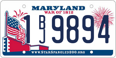 MD license plate 1BJ9894
