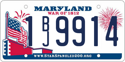 MD license plate 1BJ9914