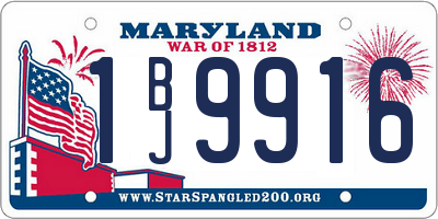 MD license plate 1BJ9916
