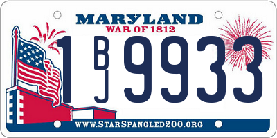 MD license plate 1BJ9933