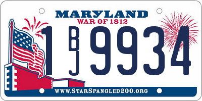 MD license plate 1BJ9934