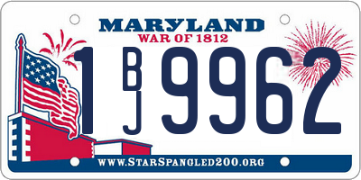 MD license plate 1BJ9962