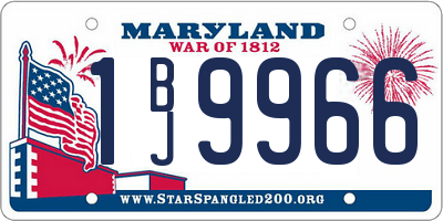 MD license plate 1BJ9966