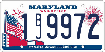 MD license plate 1BJ9972