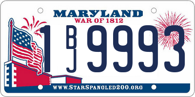 MD license plate 1BJ9993