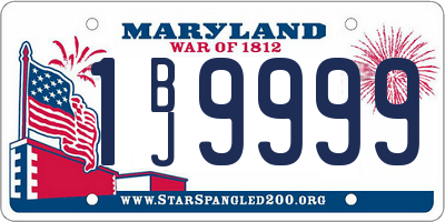 MD license plate 1BJ9999