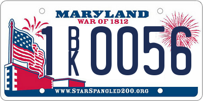 MD license plate 1BK0056