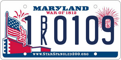 MD license plate 1BK0109