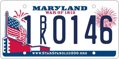 MD license plate 1BK0146
