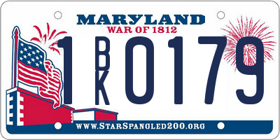 MD license plate 1BK0179