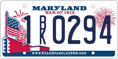 MD license plate 1BK0294