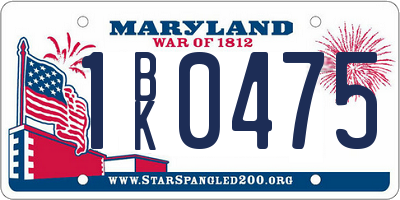 MD license plate 1BK0475