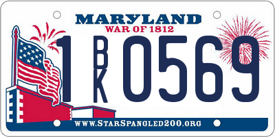 MD license plate 1BK0569