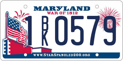 MD license plate 1BK0579