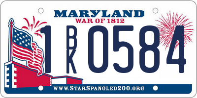 MD license plate 1BK0584
