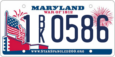 MD license plate 1BK0586