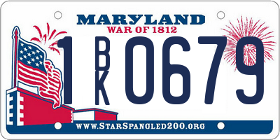MD license plate 1BK0679