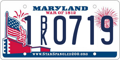 MD license plate 1BK0719