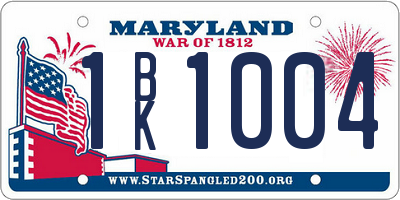 MD license plate 1BK1004