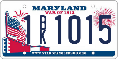 MD license plate 1BK1015