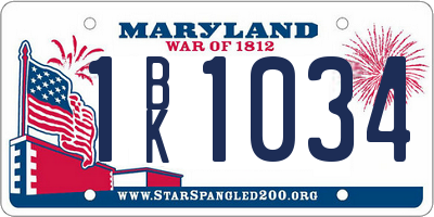 MD license plate 1BK1034