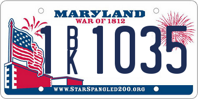 MD license plate 1BK1035