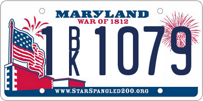 MD license plate 1BK1079
