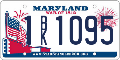 MD license plate 1BK1095