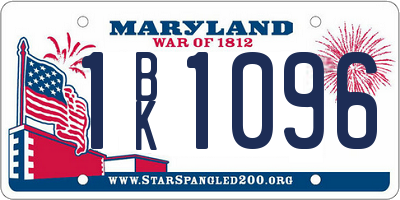 MD license plate 1BK1096